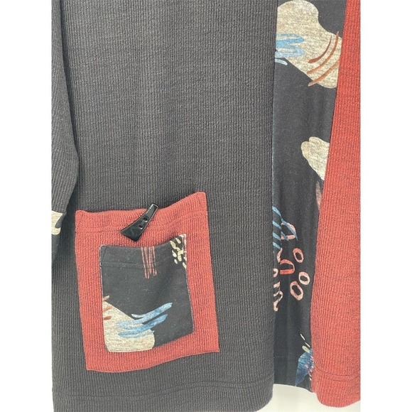 NWT Ali Miles Women's Brown Black Geometric Mock Neck Pullover Sweater 2X Plus - Picture 8 of 12